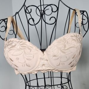 Wacoal Sweet Nothings Convertible Strapless Lace Bra Nude 38C